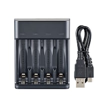 Lemestar Hızlı Şarjlı 4'lü Aa/aaa Pil Şarj Cihazı - Usb Bağlantılı Ni-mh Pil Şarj Ünitesi