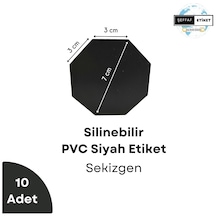 10 Ad Silinebilir Siyah Pvc Karatahta Etiket Sekizgen Fiyat Ürün