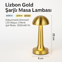 Elektrikurunleri Dekoratif Masa Lambası Dimmerli Şarjlı Lizbon Gold Cafe Restoran Masa Lambası Diğer