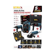 Staxx Atly5l 5'li Süper Usta İşi Atölye Seti 200a Dijital İnvertör Kaynak + Kırıcı + Vidalama Set