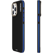 İphone 15 Pro Max Uyumlu Kılıf Magsafe Şarj Özellikli Youngkit 600d Kevlar Kapak Mavi Mavi