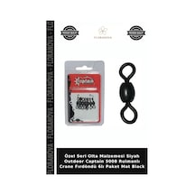 Özel Seri Olta Malzemesi Siyah Outdoor Captain 5008 Rulmanlı Crane Fırdöndü 6lı Paket Mat Black 3-0