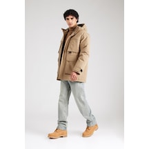 Jack & Jones Erkek Jjstar Rüzgar Geçirmez Kapüşonu Kürklü Parka 12256892 Vizon VIZON