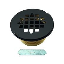Westbrass D206b-62 5,08 Cm Kalafsız Pirinç Sıkıştırma Duş Tahliyesi 4-1/4 İnç Yuvarlak Izgara Kapağı, 1-paket, Mat Siyah