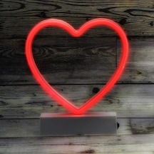 Kalp Şekilli Pilli Neon Led Işık Dekoratif Aydınlatma 18.7x21.5cm