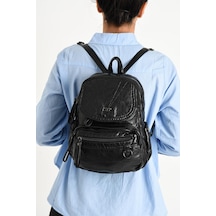 571 Collections Suni Deri Yumuşak Dokumalı Sırt Çantası Siyah Model: 571-11-12h - Siyah