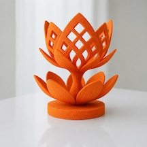 3d Baskı Lotus Çiçeği Mumluk - Dekoratif Tealight Mumluk-turuncu Diğer