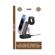 3 İn 1 Çoklu Şarj İstasyonu Ve Masaüstü Organizer Wx035 Çalışma Alanı Telefon Standı Pratik Stant