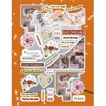 Vintager Seri 4 Sticker Seti Laptop Ajanda Notebook Tablet Telefon Defter Etiket Bullet Journal Diğer