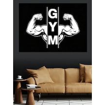 Ahşap Tablo Kaslı Kollar Ve Gym Yazısı İnsan Figürlü Tablolar