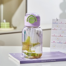 Velvettides Fuxing Öğrenci Pipet Kupası Çocuk Spor Su Bardak Plastik Bardak Taşınabilir Çift İçme Kupası Erkekler Ve Kadınlar Basit Uzay Kupası 930ml Mor