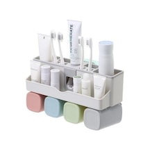 Willowhaven Dağıtıcı Vaka Diş Fırçası Tutucu Organizatör Kupası Duvara Montaj Diş Fırçası Tutucu Diş Fırç 2 Adet Beyaz Gri