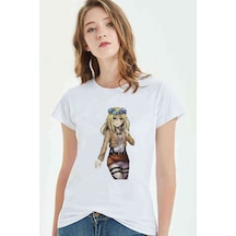 Anime Attack On Titan Baskılı Beyaz Kadın Tshirt (534308944)