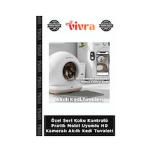 Özel Seri Koku Kontrolü Pratik Mobil Uyumlu Hd Kameralı Akıllı Kedi Tuvaleti