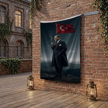 Mustafa Kemal Atatürk Ve Türk Bayrağı Poster Bayrak Raşel Kumaş 100x150 Cm Ata61 Diğer