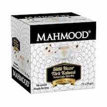 Mahmood Coffee Sütlü Şekersiz Hazır Türk Kahvesi 12 x 19 G