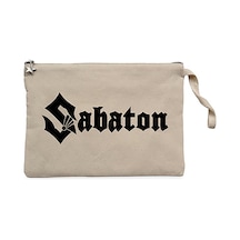 Sabaton Logo Krem Clutch Astarlı Cüzdan / El Çantası Krem