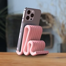 Modern Masaüstü Minimalist Telefon Tutucu - Stand Pembe Acı Kahverengi