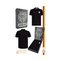 Galatasaray Lisanslı Polo Yaka Siyah T-shirt Kişiye Özel Kutulu 001