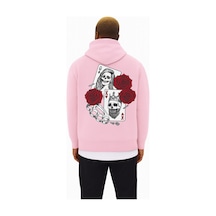 Benroma 3 İplik Penye Baskılı Over Size Unisex Sweat Pembe