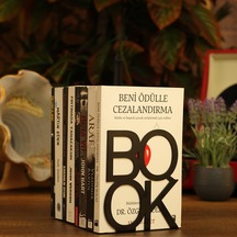 Book Yazı Desenli Model Kitap Desteği - Ev Ve Ofis Dekoratif Este