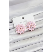 Pembe Renk Kristal Taşlı Çiçek Model Kadın Küpe Diğer 61761560