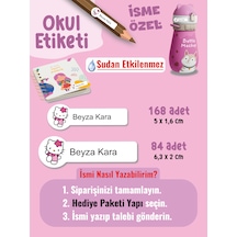 Okul Etiketi Kalem Defter Etiketi Hellokiti Temalı Özel İsim Yazılabilen Etiket - 252adet