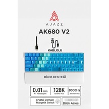 Ak680v2 Manyetik Switch Rapid Trigger 8000hz Klavye-128k Scan Rate-bilek Askısı