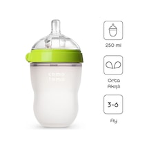 Mey İthalat Antikolik Silikon Biberon 250 Ml 3-6 Ay Yeşil