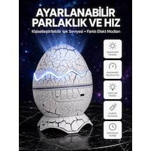 Dinozor Yumurtası Tasarımlı Projektörlü Gece Lambası - Lisinya Beyaz
