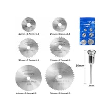 Pazly 7 Parça Hss Dairesel Testere Bıçak Seti - Gümüş, Ahşap, Plastik, Metal Kesme İçin Yüksek Hızlı Takım