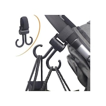 Buffer 2li Bebek Arabasına Uyumlu Cırtlı Eşya Taşıma Aparatı 360 Derece Dönebilen Plastik Kanca Diğer