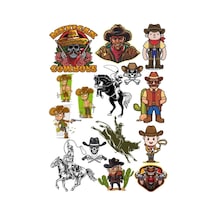 Kovboy Sticker Set 3 18 Parça Telefon, Tablet, Defter, Laptop Sticker