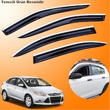Ford Focus 3 Sedan Mügen Cam Rüzgarlığı Abs Krom Nikelajlı Cam Rüzgarlığı 2011-2015 Arası 4 Lü Set