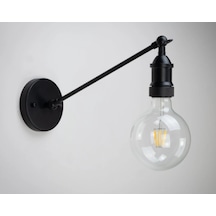 Riolight Modern Siyah Çift Mafsallı 1xe27 Duylu Metal Duvar Aplik Siyah