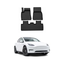 Tesla Model Y 2020-2026 Uyumlu 4d Havuzlu Paspas Kauçuk Siyah 3 Parça
