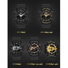 Sones Ochstın 6125b Kuvars Saat Gece Lambası Su Geçirmez Saat Zamanlama Çok Fonksiyonlu Erkek Saati Siyah