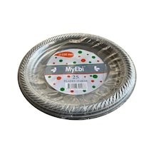 Kullan At Renkli Gri Parti Davet Plastik Tabak - 22 Cm. - 25 Adetlik Paket