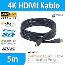 5M Metre 4K Hdmi  Kablo 3D Ultra Hd Ethernet Altın Uç  Kablo