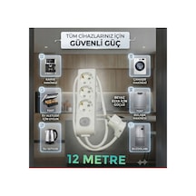 Vikomulti-let 3 Lü Anahtarli Çocuk Korumali 3x2.5 % Yüz Tam Bakır Ttr Kablolu Uzatma Seyyar Markanin Özel Üretimi Orijinal Tse Fişli Bakir Kablolu 12 Metre - 894342285 12 Metre - 894342285 2 - 5 M