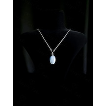 Opal Doğal Taşlı Çelik Kolye Spiritüel Serisi