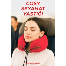 Cosy Ortopedik Seyahat Yastığı Visco Boyun Destekli Seyahat Yastığı - Kırmızı Ergo Travel Kırmızı