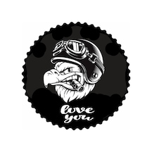 Seven Motorcu Akbaba Tasarım Sticker 30 X 30 Cm