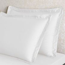 Linens Tencel 2'li Volanlı Yastık Kılıfı Beyaz