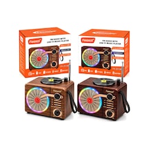 Işıklı Fm Radyo - Retro Usb - Type-c Sarjlı Bt - Tf - Usb Speaker Fx-2513b Pl-4725 4801