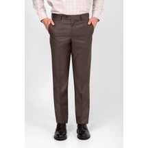 Erkek Kahverengi Regular Fit Yünlü Kumaş Pantolon 001