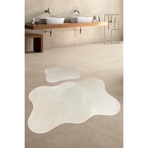 Anatolia 2'li Vizon 80x140 + 50x70 Cm Büyük Ebat Banyo Paspası Vizon