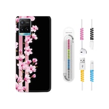 Vivo Y33S Kılıf Kablo Koruyuculu Pink Flowers 3 1393