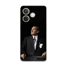 Oppo A5 Pro Uyumlu Ufka Bakan Lider Atatürk Baskılı Silikon Kılıf Renkli