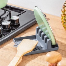 Porsima Org-85 Kaşık Ve Kapak Tutucu - Kapak Standı Kaşık Kepçe Altlığı Düzenleyici Organizer - Antrasit Diğer
